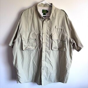 ⭐️⭐️⭐️Men’s Cabelas Guidewear Khaki color fishing hiking shirt size 2XL